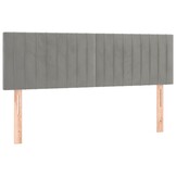 Hoofdborden 2 stuks 72x5x78/88 cm Lichtgrijs Fluweel - 33% Korting