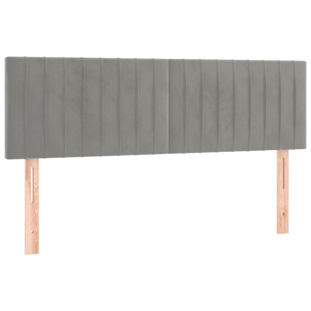 Hoofdborden 2 stuks 72x5x78/88 cm Lichtgrijs Fluweel - 33% Korting