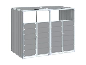 Containerberging voor 2 bakken 144x81x113 cm Staal Grijs - 30% Korting!