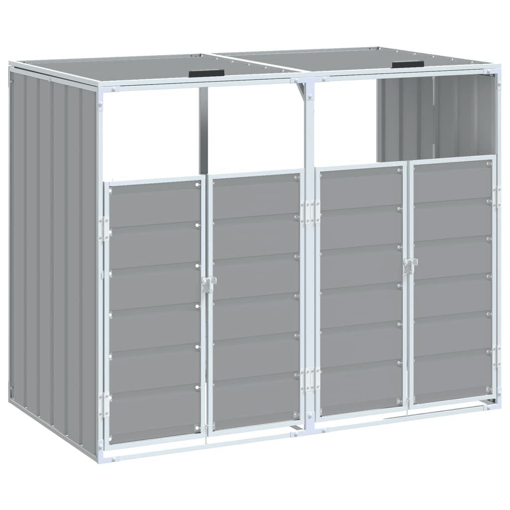Containerberging voor 2 bakken 144x81x113 cm Staal Grijs - 30% Korting!