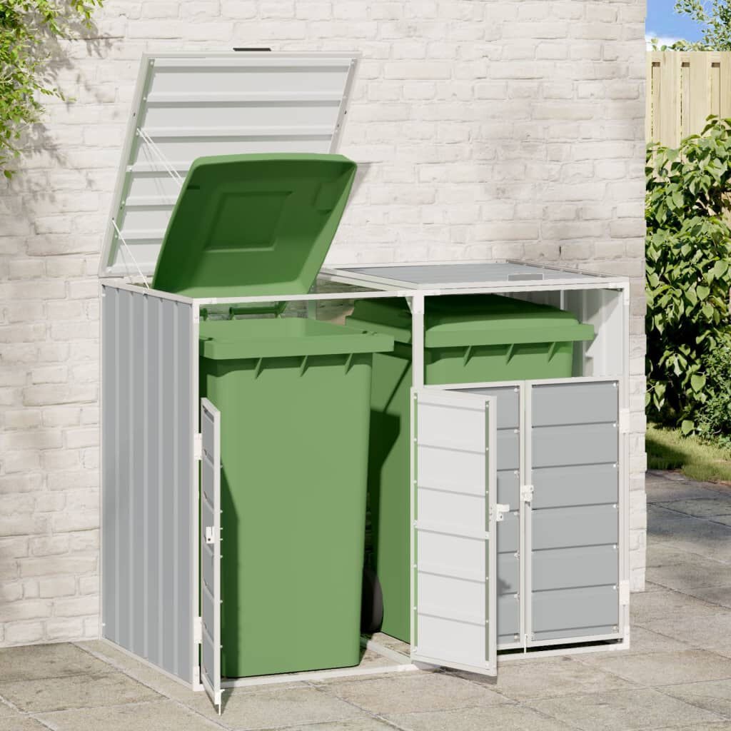 Containerberging voor 2 bakken 144x81x113 cm Staal Grijs - 30% Korting!