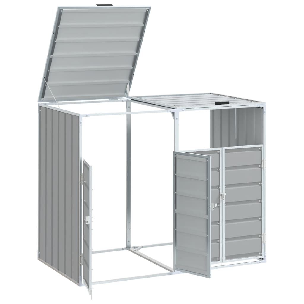 Containerberging voor 2 bakken 144x81x113 cm Staal Grijs - 30% Korting!