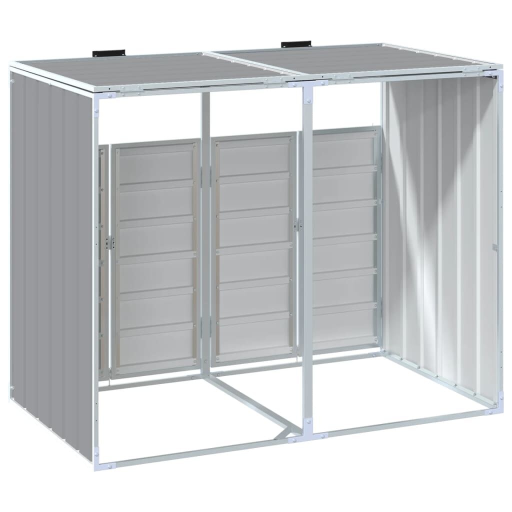 Containerberging voor 2 bakken 144x81x113 cm Staal Grijs - 30% Korting!