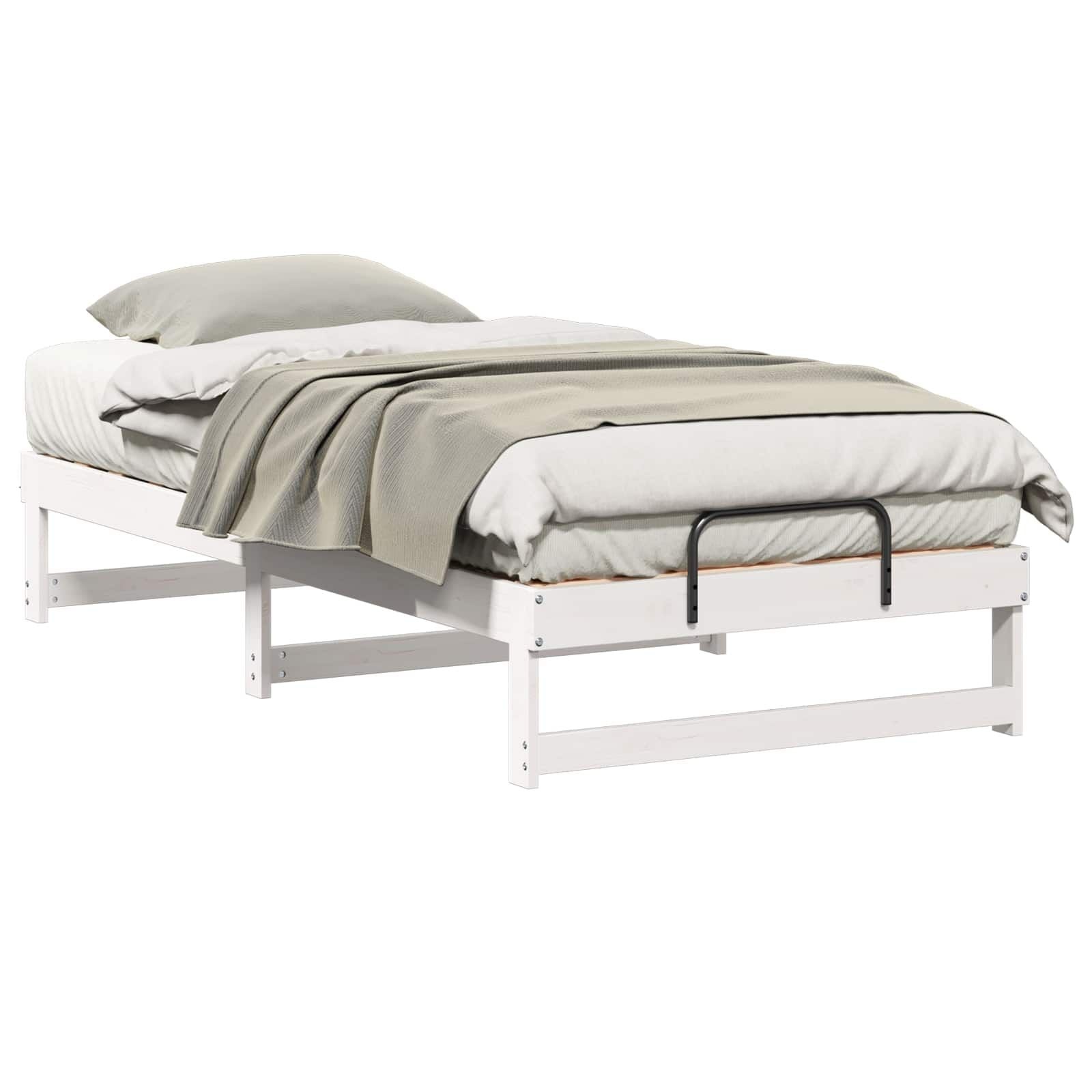 vidaXL Bedframe Wit Grenenhout - 75 x 190 cm - 34% Korting