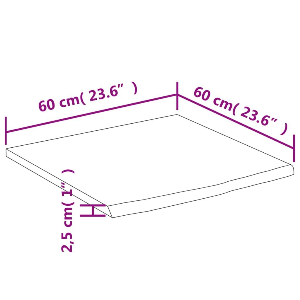Acaciahouten Wastafelblad Vierkant 60x60cm - 57% Korting!