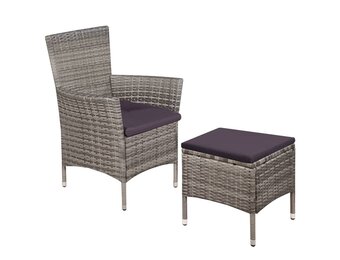 vidaXL Tuinstoel & Kruk Set met Kussens (53% Korting)