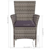 vidaXL Tuinstoel & Kruk Set met Kussens (53% Korting)