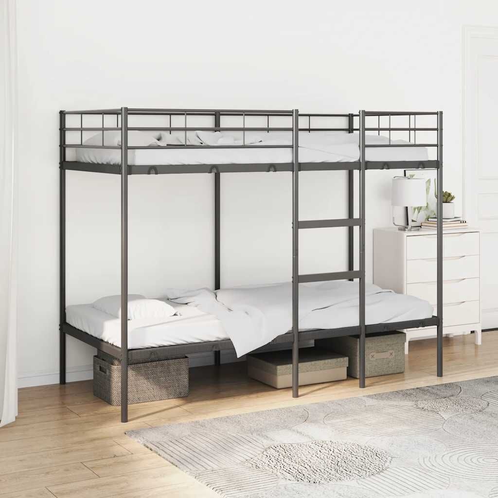 Zwart Stapelbed 90x190 cm Staal - 35% Korting!