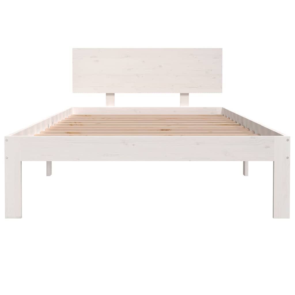 Bedframe Grenenhout Wit 100x200 cm - 34% Korting!