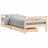 Massief Houten Kinderbed met Lades 80x200cm - 34% Korting