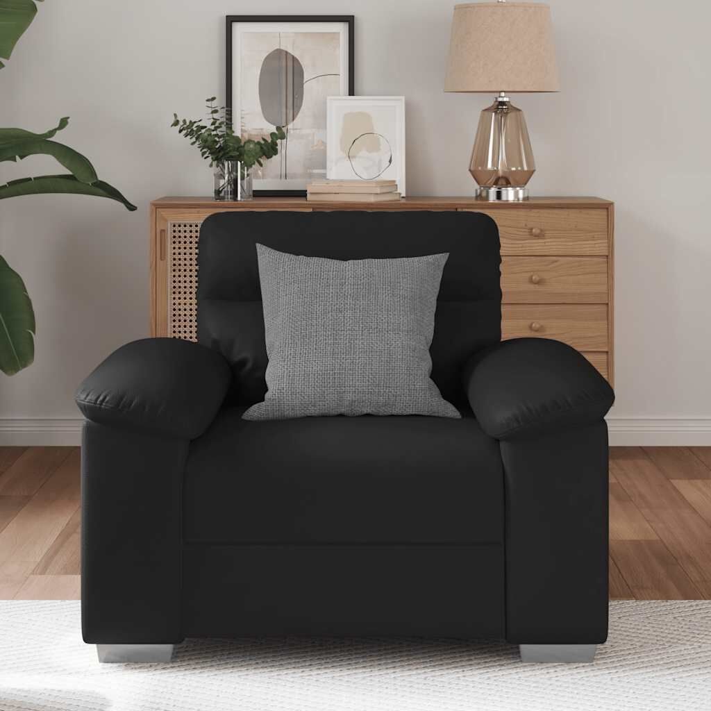 vidaXL Fauteuil Kunstleer Zwart - 35% Korting