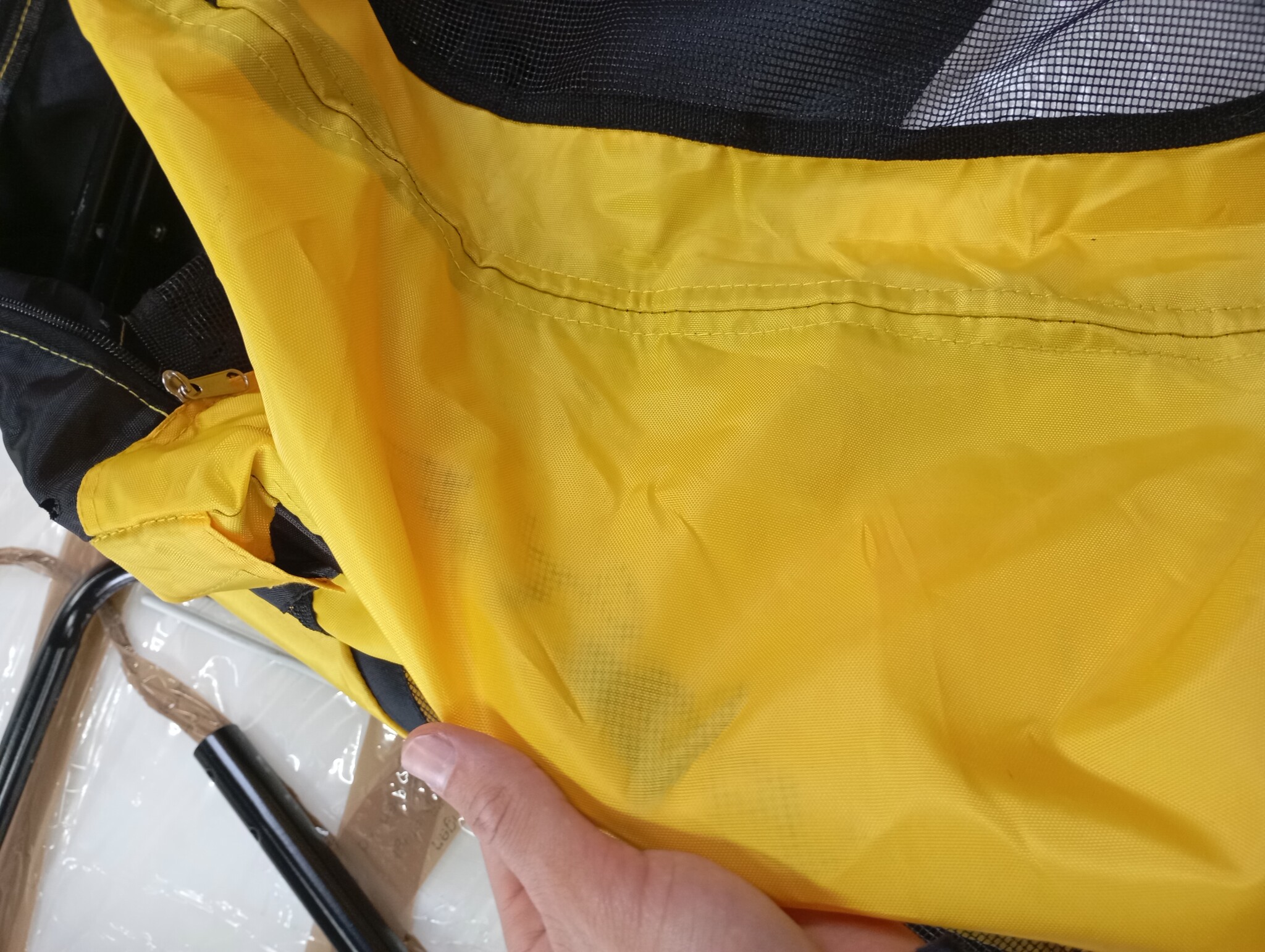 Hondenfietskar Oxford Stof - Geel/Zwart (53% Korting)