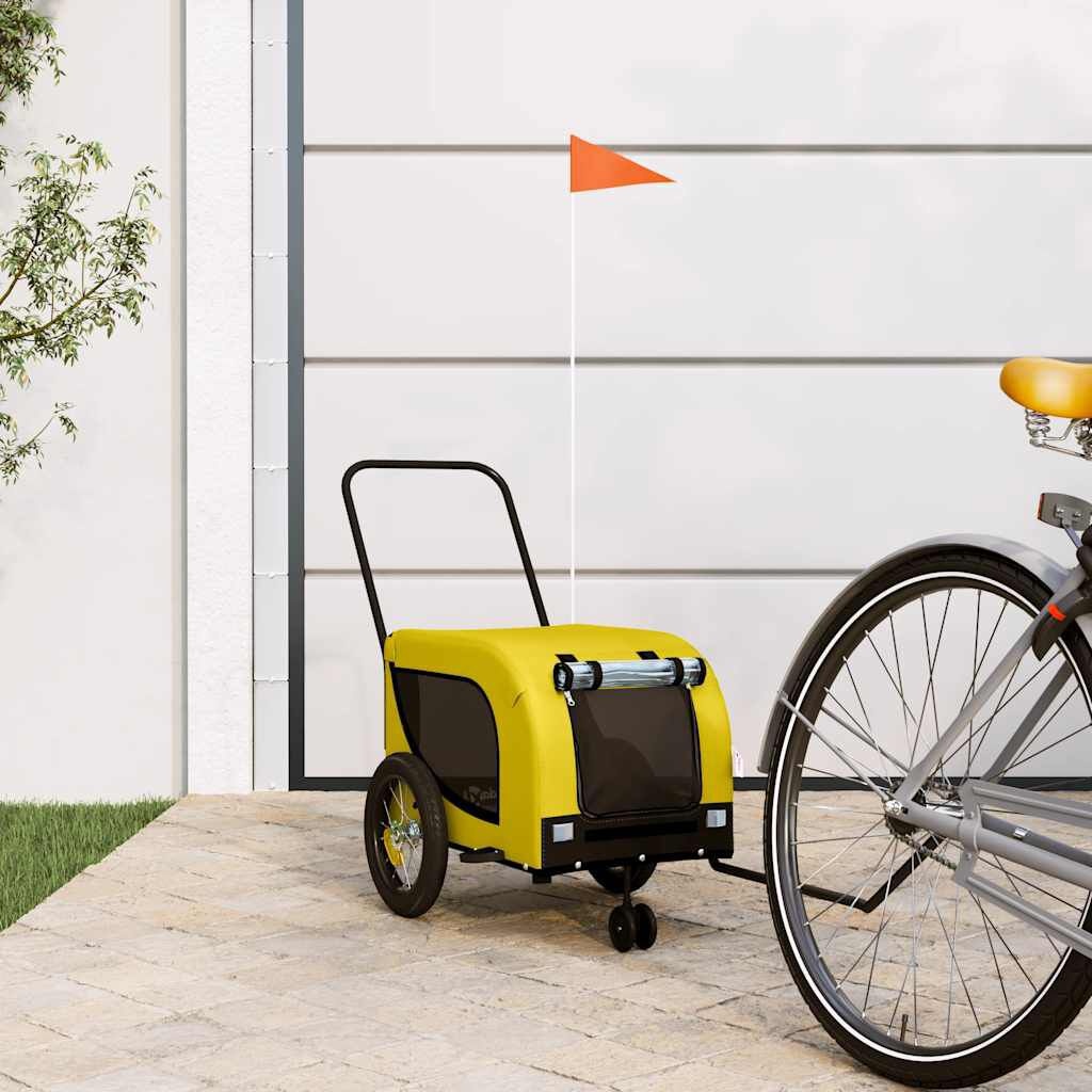 Hondenfietskar Oxford Stof - Geel/Zwart (53% Korting)