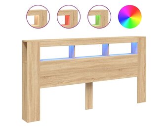 VidaXL Hoofdbord LED Eiken 200cm - 54% Korting