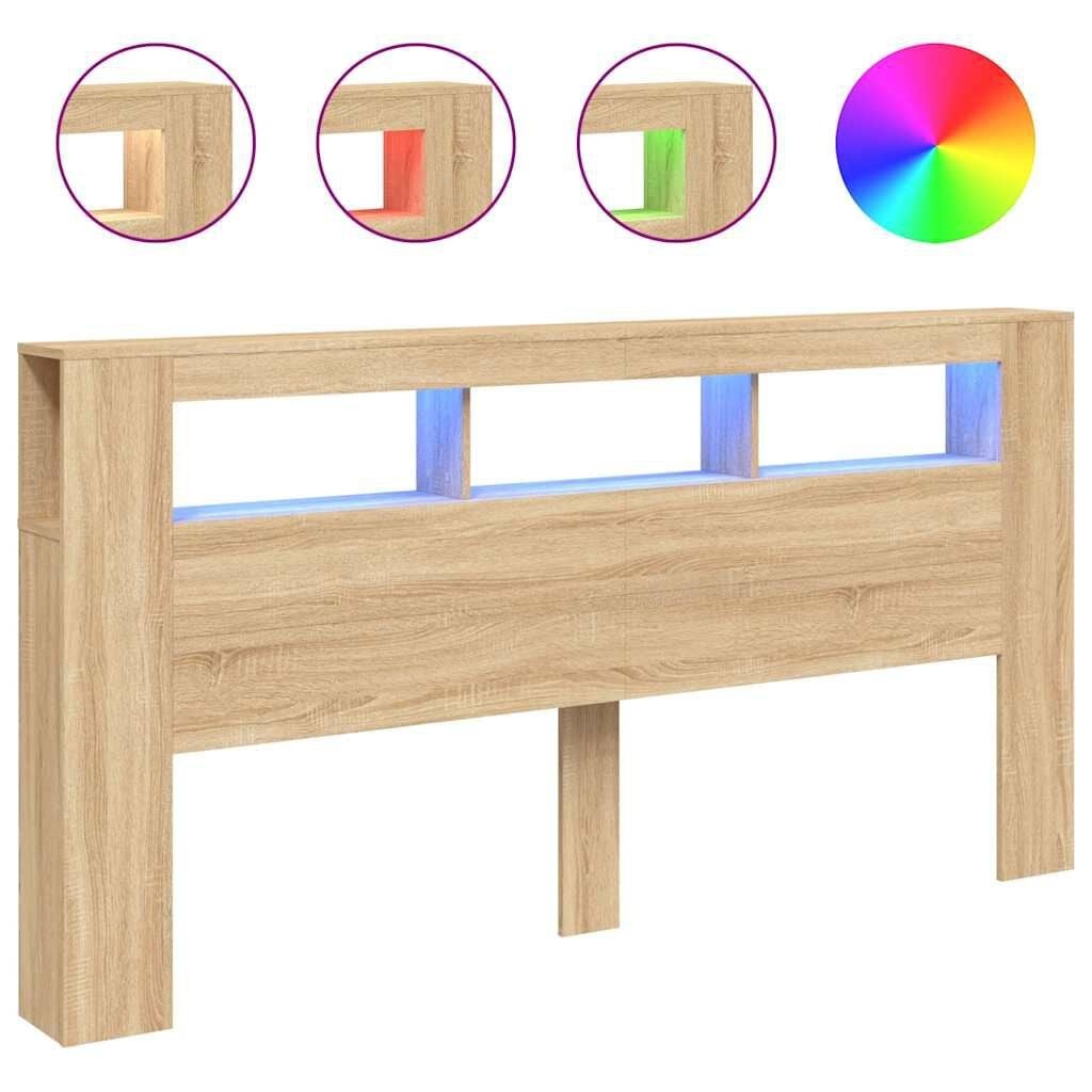 VidaXL Hoofdbord LED Eiken 200cm - 54% Korting
