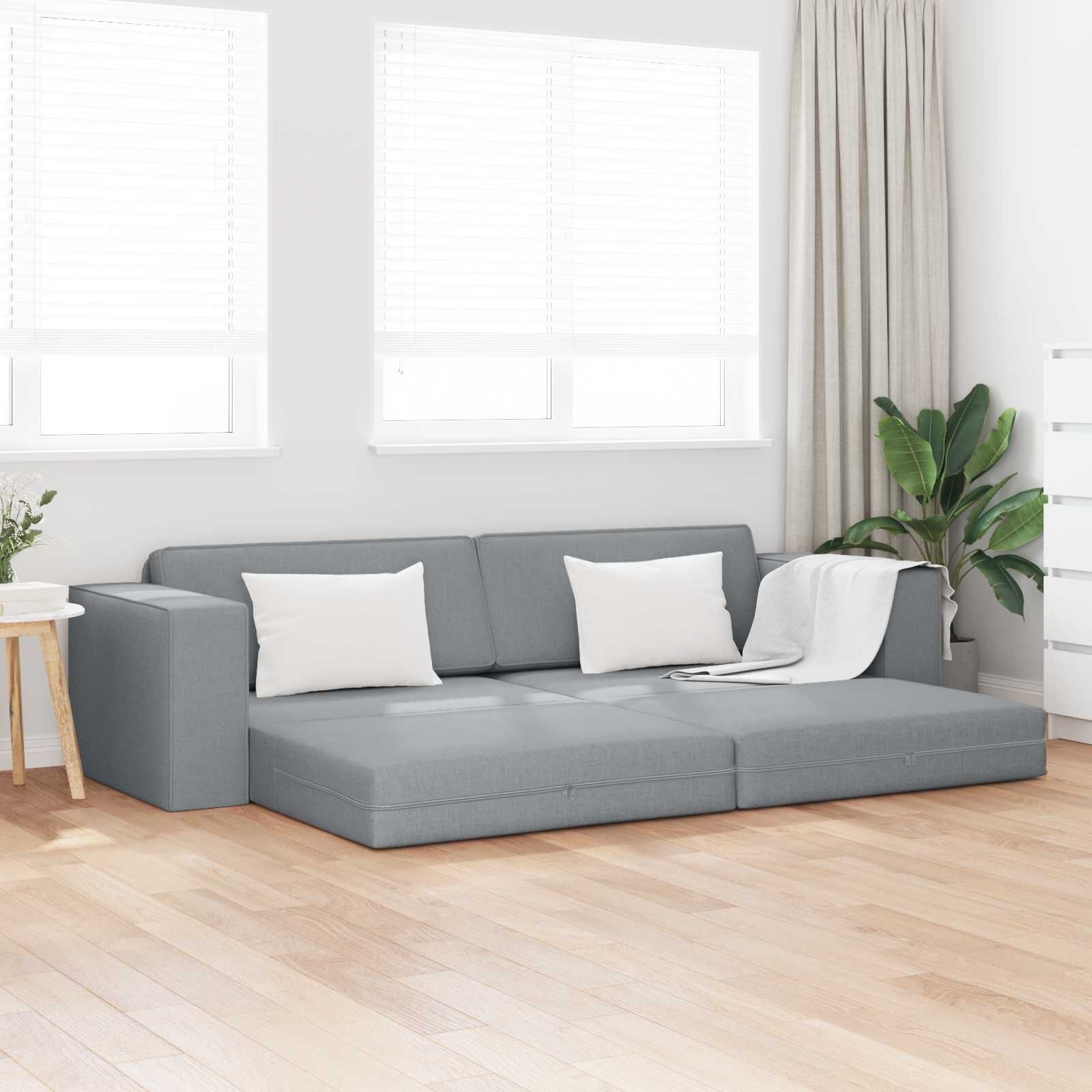 Lichtgrijze Slaapbank van Stof (245x78x77cm) - 35% Korting