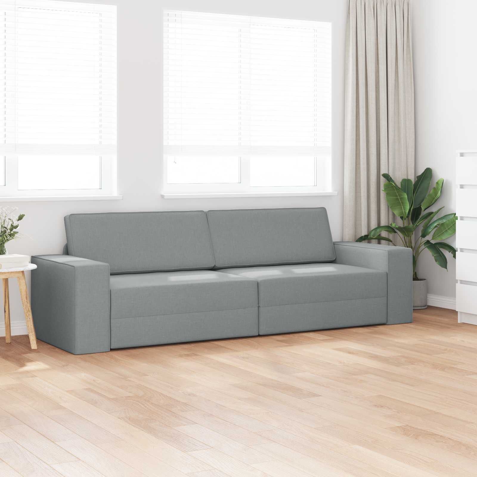 Lichtgrijze Slaapbank van Stof (245x78x77cm) - 35% Korting