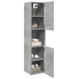 Badkamerwandkast 30x30x130 cm, Bewerkt Hout, Betongrijs - 54% Korting!