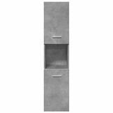 Badkamerwandkast 30x30x130 cm, Bewerkt Hout, Betongrijs - 54% Korting!