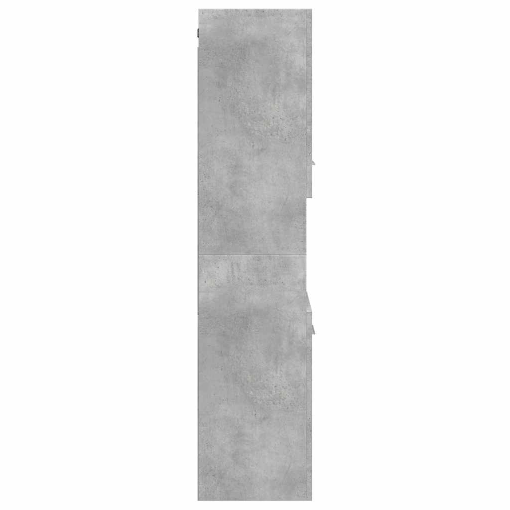 Badkamerwandkast 30x30x130 cm, Bewerkt Hout, Betongrijs - 54% Korting!