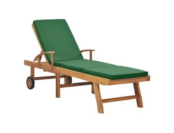 Ligbed van Teakhout met Kussen - 35% Korting