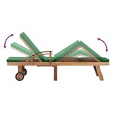 Ligbed van Teakhout met Kussen - 35% Korting