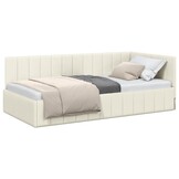 vidaXL Hoekbedframe Crème Fluweel 100x200 cm - 35% Korting!