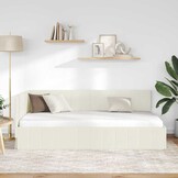 vidaXL Hoekbedframe Crème Fluweel 100x200 cm - 35% Korting!