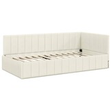 vidaXL Hoekbedframe Crème Fluweel 100x200 cm - 35% Korting!