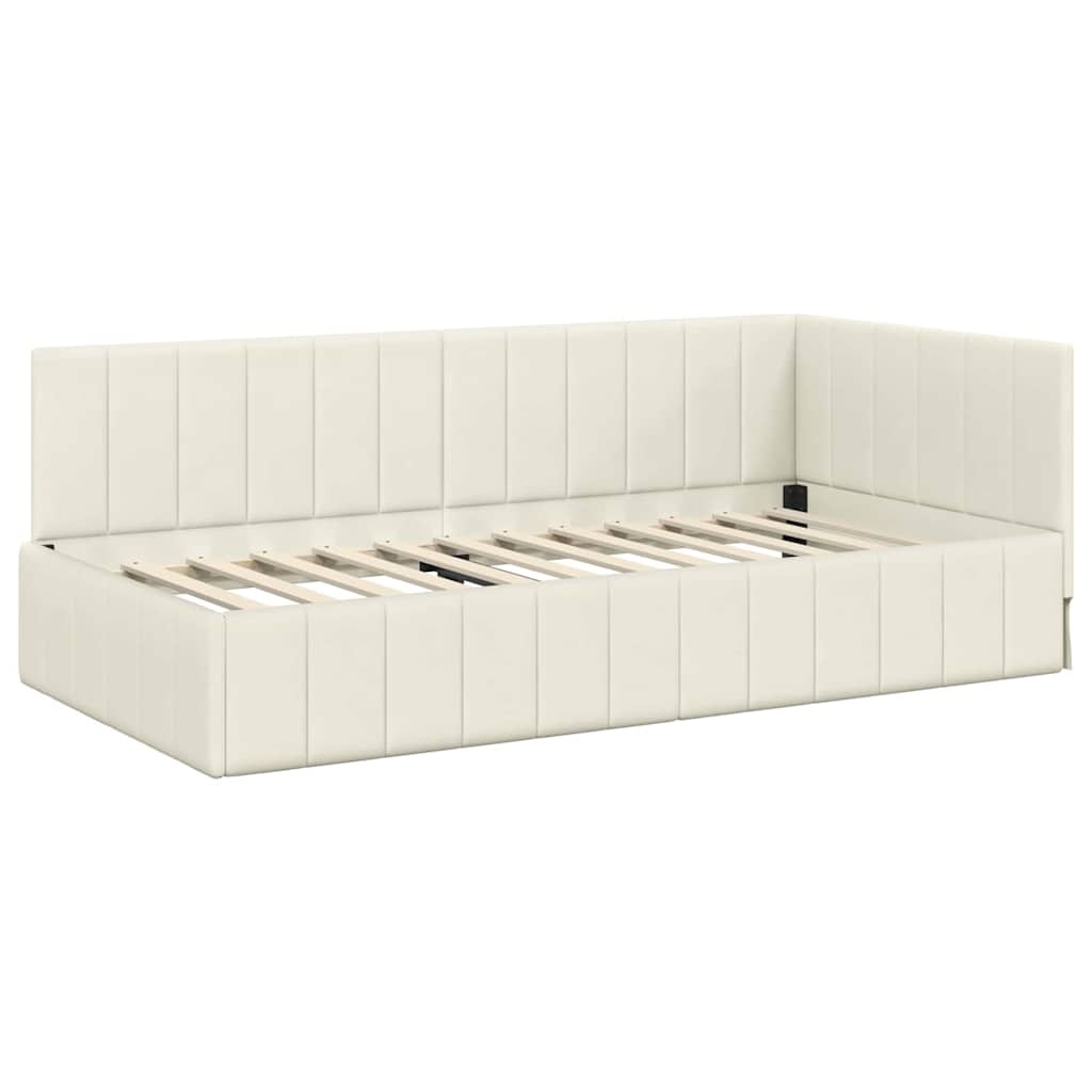 vidaXL Hoekbedframe Crème Fluweel 100x200 cm - 35% Korting!