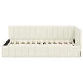 vidaXL Hoekbedframe Crème Fluweel 100x200 cm - 35% Korting!