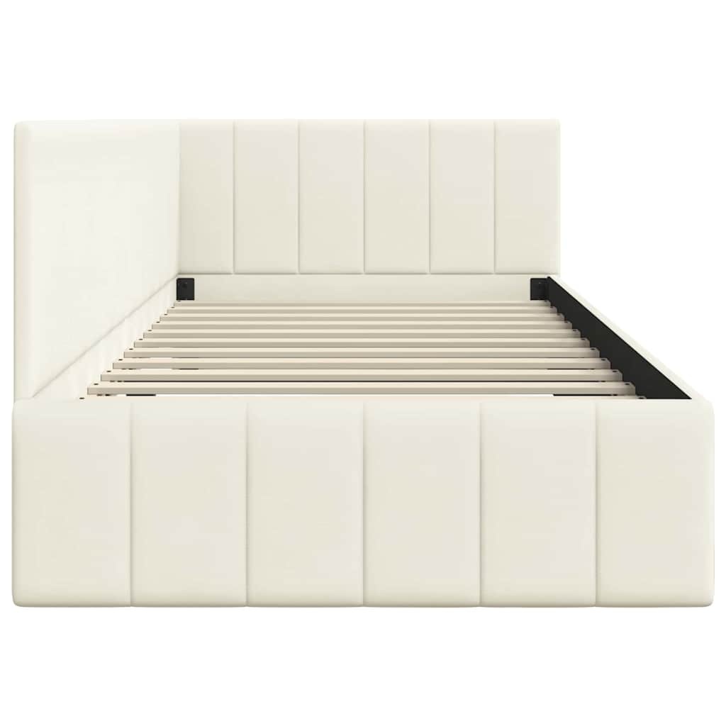 vidaXL Hoekbedframe Crème Fluweel 100x200 cm - 35% Korting!