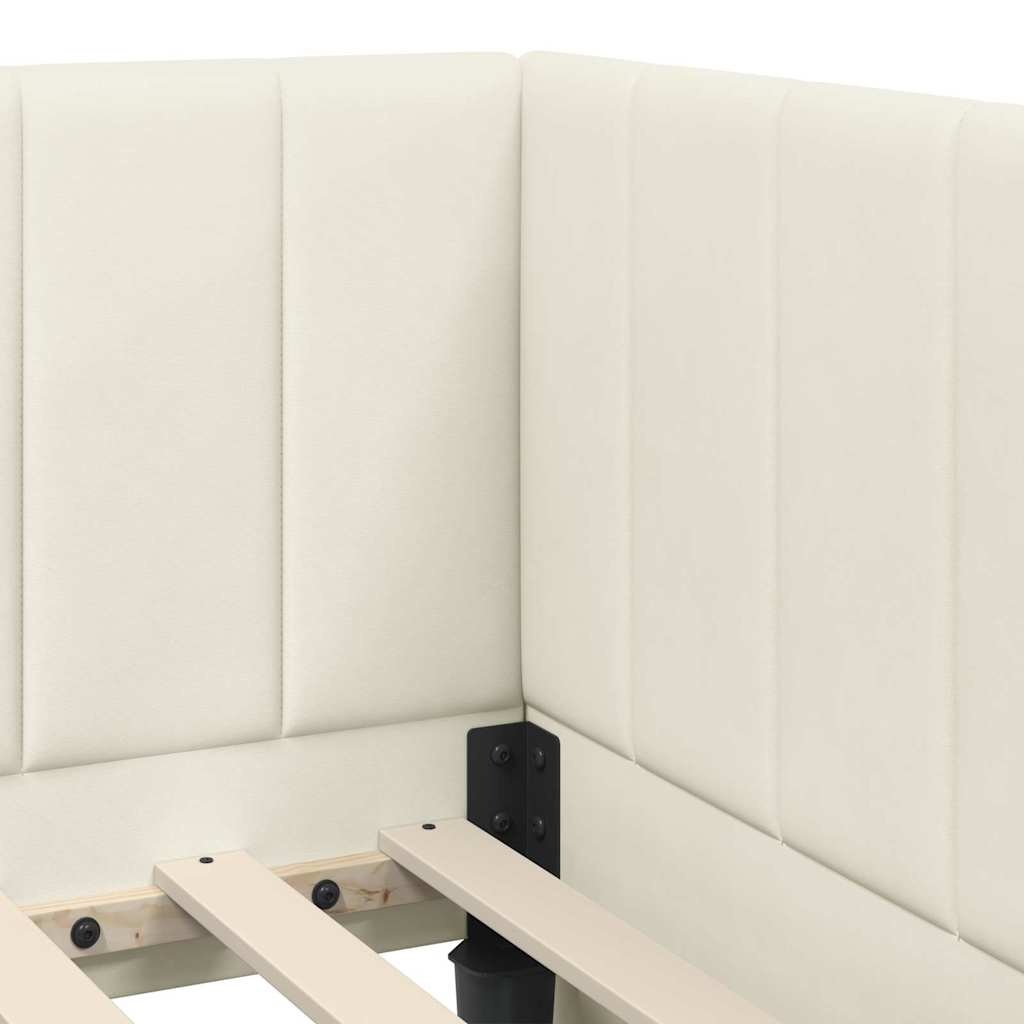 vidaXL Hoekbedframe Crème Fluweel 100x200 cm - 35% Korting!