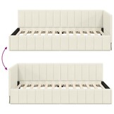 vidaXL Hoekbedframe Crème Fluweel 100x200 cm - 35% Korting!