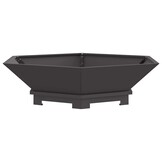 vidaXL Vuurkom Zwart XL weervast staal 100x100x28 cm - 54% korting