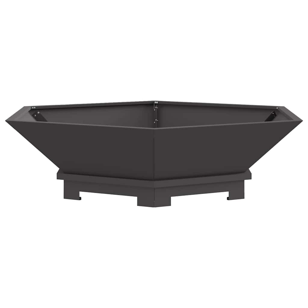 vidaXL Vuurkom Zwart XL weervast staal 100x100x28 cm - 54% korting