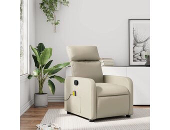 Verstelbare Massagestoel Kunstleer Crème - 35% Korting!