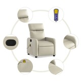 Verstelbare Massagestoel Kunstleer Crème - 35% Korting!
