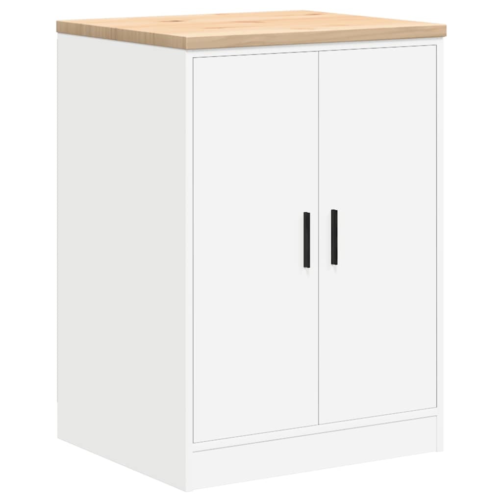 vidaXL Garagekast Grenenhout Wit - 60x51x85 cm - 34% Korting