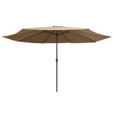 Grote Taupe Parasol 390cm - Metalen Paal - 34% Korting!