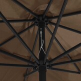 Grote Taupe Parasol 390cm - Metalen Paal - 34% Korting!