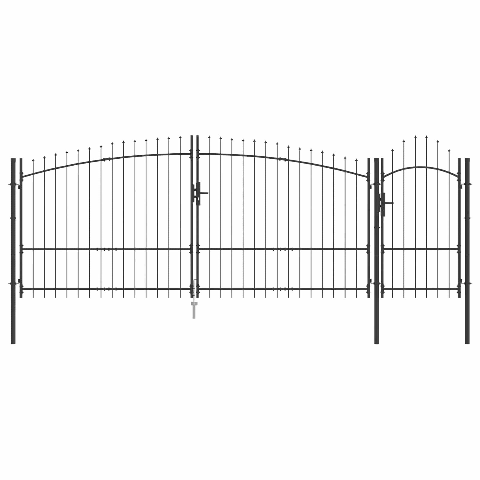 vidaXL Tuinpoort Zwart 150x400 cm - 60% Korting