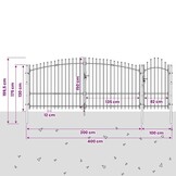 vidaXL Tuinpoort Zwart 150x400 cm - 60% Korting