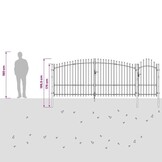 vidaXL Tuinpoort Zwart 150x400 cm - 60% Korting