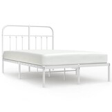Wit Metalen Bedframe met Hoofdbord 120x200 cm - 34% Korting