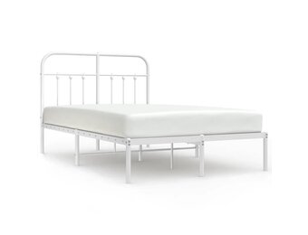 Wit Metalen Bedframe met Hoofdbord 120x200 cm - 34% Korting