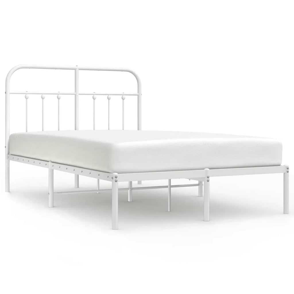 Wit Metalen Bedframe met Hoofdbord 120x200 cm - 34% Korting