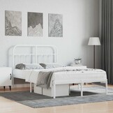 Wit Metalen Bedframe met Hoofdbord 120x200 cm - 34% Korting