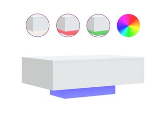 Moderne Salontafel met LED-verlichting Wit - 52% Korting