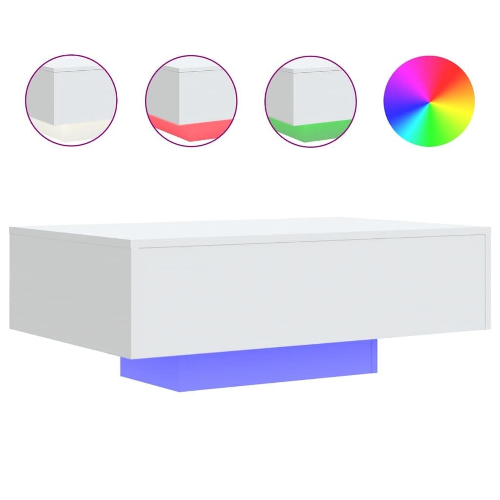 Moderne Salontafel met LED-verlichting Wit - 52% Korting